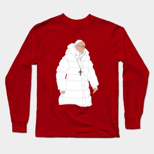 Drippy Pope in Puffy White Jacket Long Sleeve T-Shirt